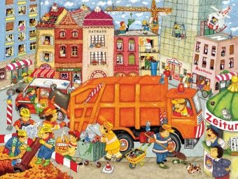 Produktbild: CALVENDO Puzzle Das M&uuml;llauto kommt | 1000 Teile Lege-Gr&ouml;&szlig;e 64x48cm Foto-Puzzle f&uuml;r gl&uuml;ckliche Stunden
