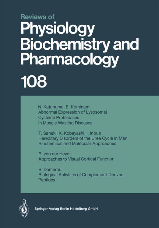 Produktbild: Reviews of Physiology, Biochemistry and Pharmacology