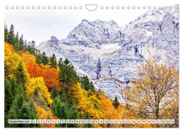 Produktbild: Herbstflammen im Karwendel- und Wettersteingebirge (Wandkalender 2026 DIN A4 quer), CALVENDO Monatskalender