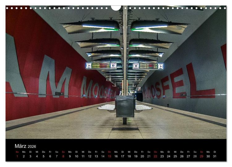 Produktbild: U-Bahn in M&uuml;nchen (Wandkalender 2026 DIN A3 quer), CALVENDO Monatskalender