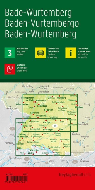 Produktbild: Freytag & berndt Stra&szlig;enkarte Baden-W&uuml;rttemberg 1:200.000
