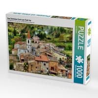Produktbild: CALVENDO Puzzle Das D&ouml;rfchen Enriz am Flu&szlig; Var | 1000 Teile Lege-Gr&ouml;&szlig;e 64x48cm Foto-Puzzle f&uuml;r gl&uuml;ckliche Stunden