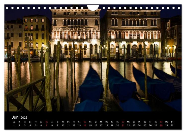Produktbild: Venedig bei Nacht (Wandkalender 2026 DIN A4 quer), CALVENDO Monatskalender