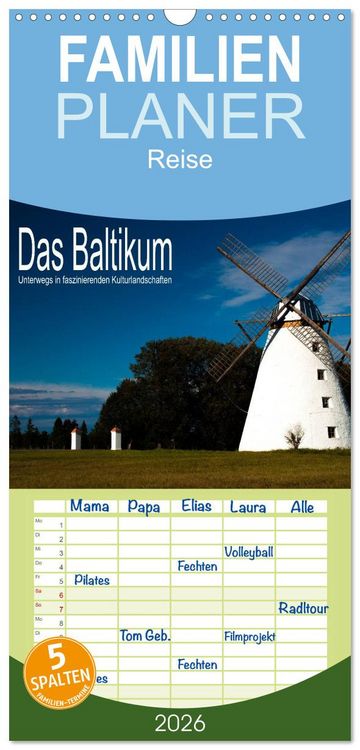 Produktbild: Familienplaner 2026 - Das Baltikum - Unterwegs in faszinierenden Kulturlandschaften mit 5 Spalten (Wandkalender, 21 x 45 cm) CALVENDO