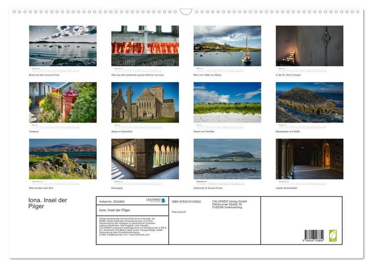 Produktbild: Iona. Insel der Pilger (Wandkalender 2026 DIN A2 quer), CALVENDO Monatskalender
