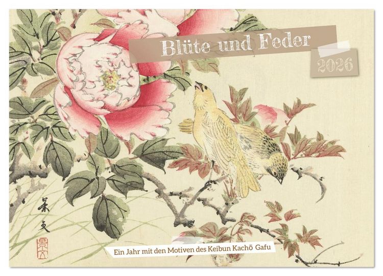Produktbild: Bl&uuml;te und Feder (Wandkalender 2026 DIN A2 quer), CALVENDO Monatskalender