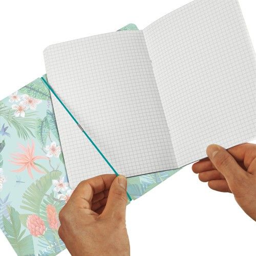 Produktbild: Herlitz Notizheft flex A4, 40 Blatt kariert + 40 Blatt liniert, Ladylike Jungle, gelocht, Perforation my.book