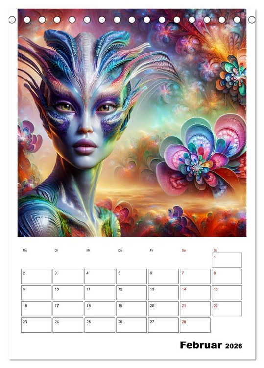 Produktbild: Extraterrestrische Eleganz (Tischkalender 2026 DIN A5 hoch), CALVENDO Monatskalender