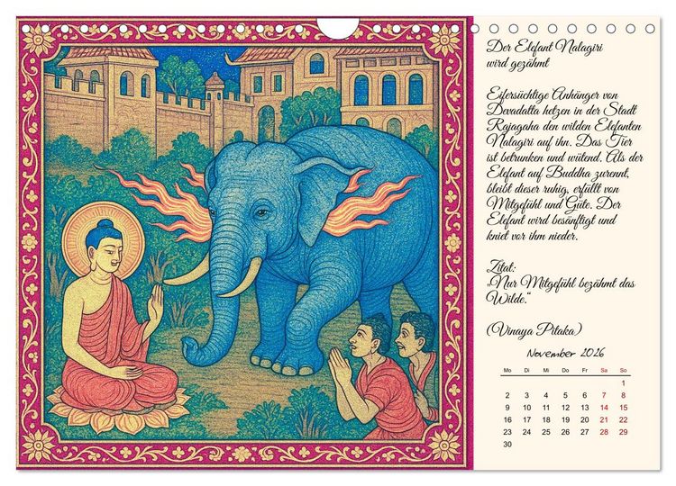 Produktbild: Siddhartas Pfad zum Buddha (Wandkalender 2026 DIN A4 quer), CALVENDO Monatskalender