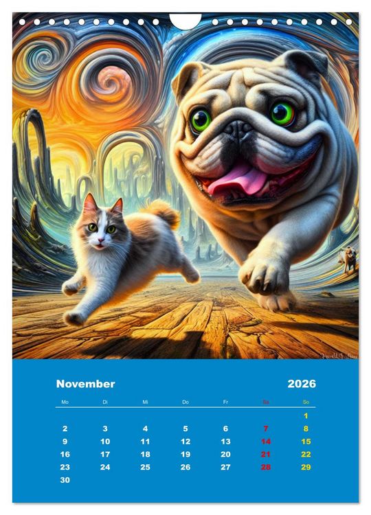 Produktbild: Abenteuer mit Micki und Bullig! (Wandkalender 2026 DIN A4 hoch), CALVENDO Monatskalender