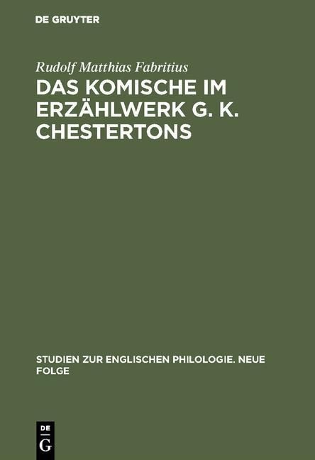 Produktbild: Das Komische im Erz&auml;hlwerk G. K. Chestertons
