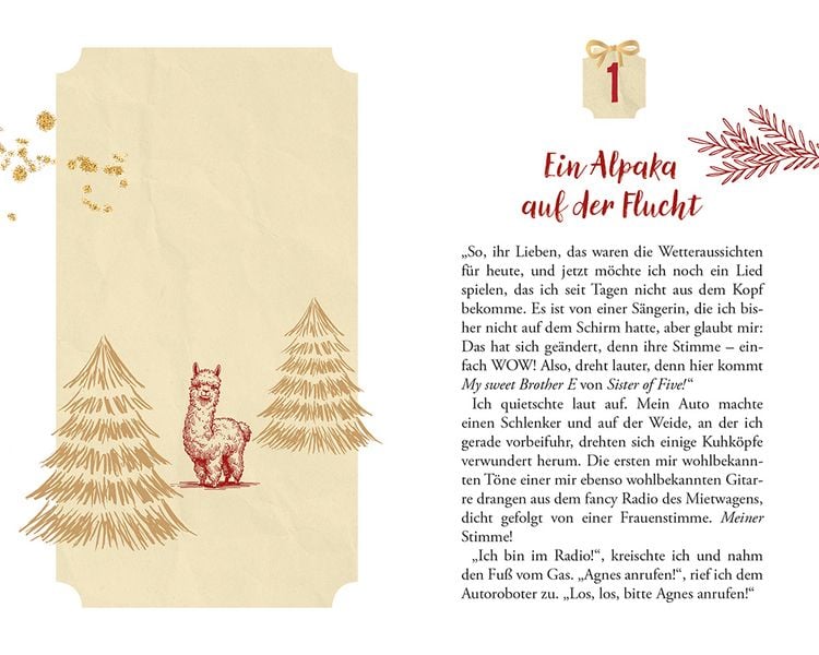 Produktbild: Vier Alpakas und ein Weihnachten: eine Adventskalendernovelle