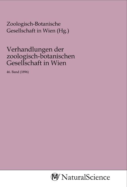 Produktbild: Verhandlungen der zoologisch-botanischen Gesellschaft in Wien