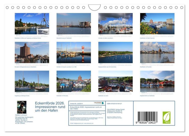 Produktbild: Eckernf&ouml;rde 2026. Impressionen rund um den Hafen (Wandkalender 2026 DIN A4 quer), CALVENDO Monatskalender