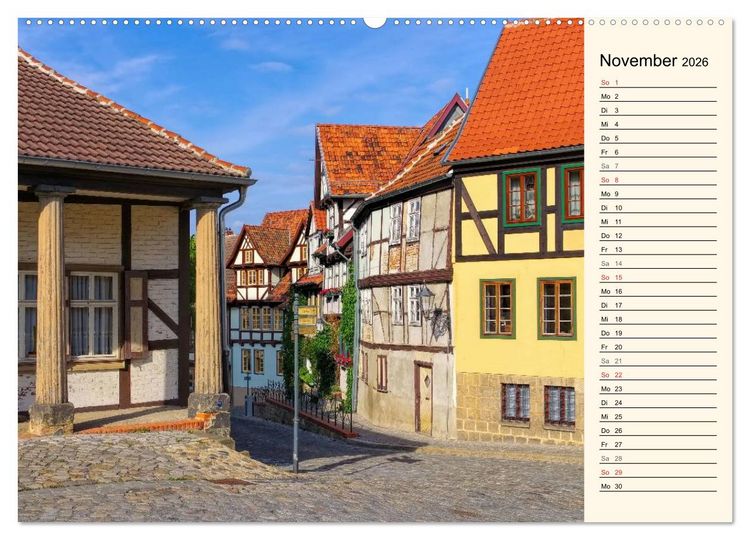 Produktbild: Quedlinburg - Welterbestadt im Harz (hochwertiger Premium Wandkalender 2026 DIN A2 quer), Kunstdruck in Hochglanz