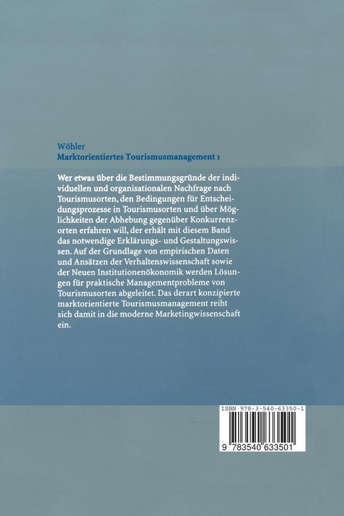 Produktbild: Marktorientiertes Tourismusmanagement 1