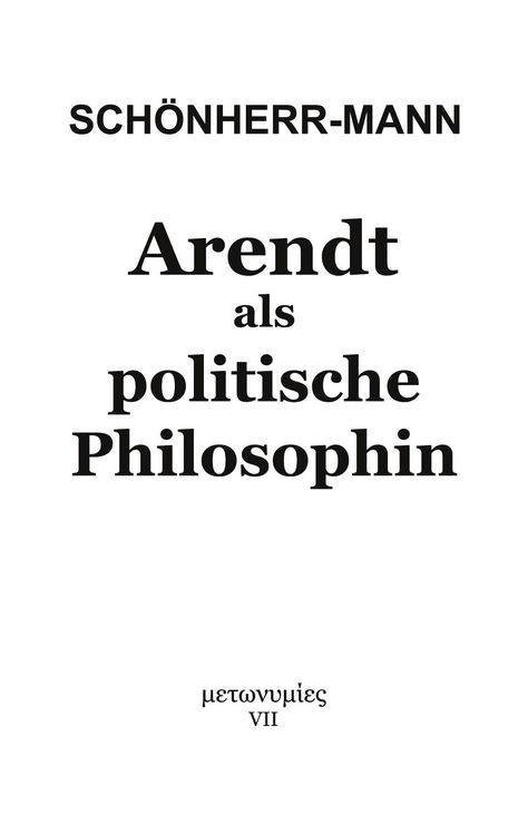 Produktbild: Arendt als politische Philosophin