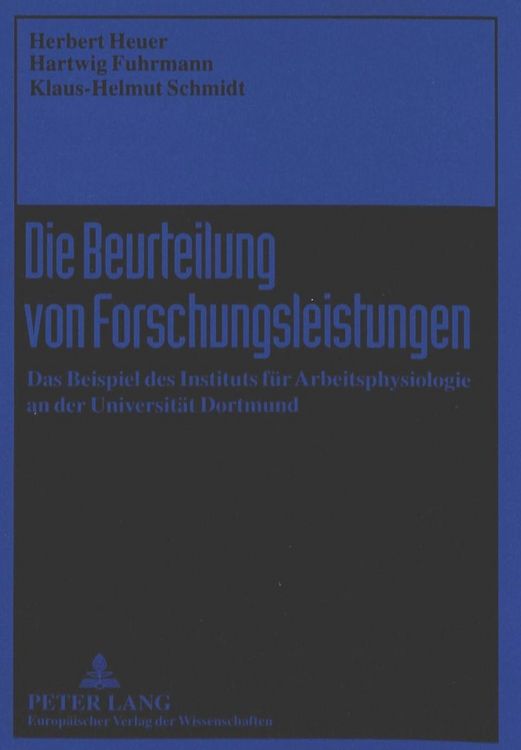 Produktbild: Die Beurteilung von Forschungsleistungen