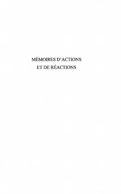 Produktbild: Memoires d'actions et de reactions