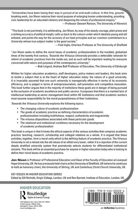 Produktbild: Towards the Virtuous University