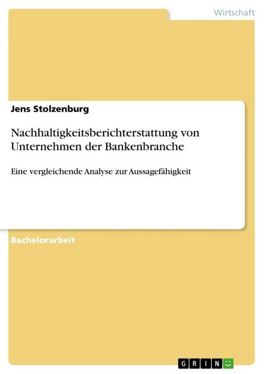 Produktbild: Nachhaltigkeitsberichterstattung von Unternehmen der Bankenbranche