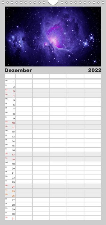 Produktbild: Familienplaner Himmlische Impressionen (Wandkalender 2022 , 21 cm x 45 cm, hoch)