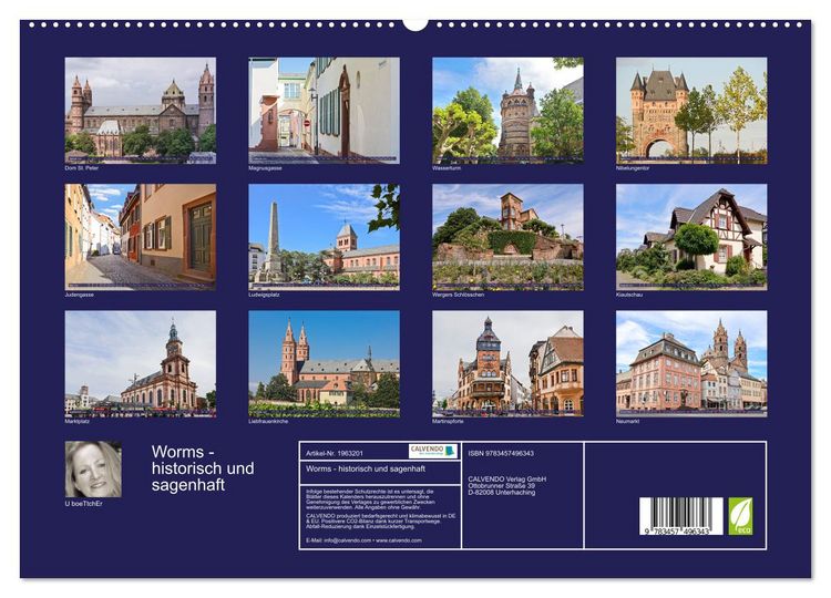 Produktbild: Worms - historisch und sagenhaft (hochwertiger Premium Wandkalender 2026 DIN A2 quer), Kunstdruck in Hochglanz
