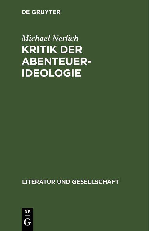 Produktbild: Kritik der Abenteuer-Ideologie. Teil 1