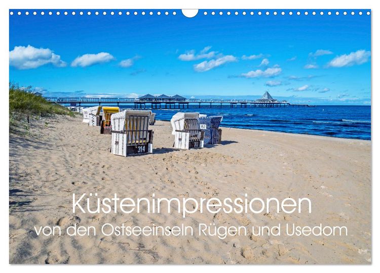 Produktbild: K&uuml;stenimpressionen von den Ostseeinseln R&uuml;gen und Usedom (Wandkalender 2026 DIN A3 quer), CALVENDO Monatskalender