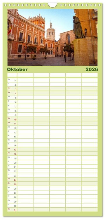 Produktbild: Familienplaner 2026 - Valencia - Eine Stadt voller Kontraste. mit 5 Spalten (Wandkalender, 21 x 45 cm) CALVENDO
