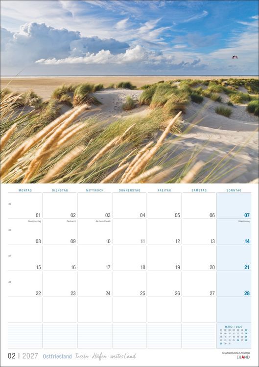 Produktbild: Ostfriesland Kalender 2027 - Inseln &middot; H&auml;fen &middot; weites Land