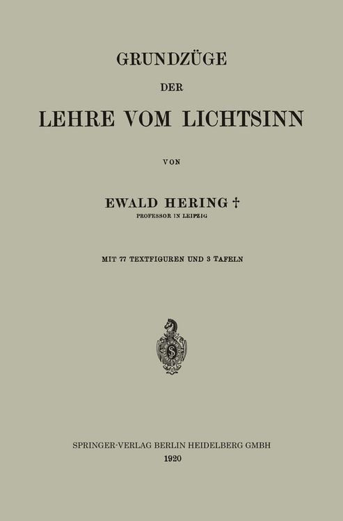 Produktbild: Grundz&uuml;ge der Lehre vom Lichtsinn