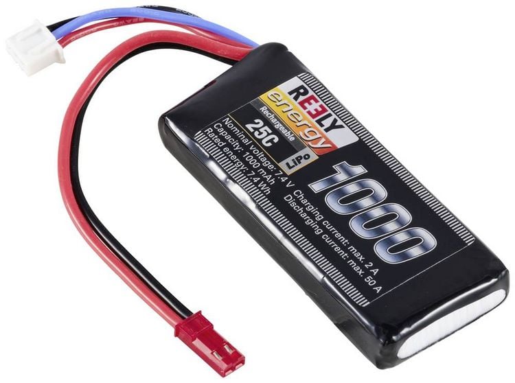 Produktbild: Reely Modellbau-Akkupack (LiPo) 7.4V 1000 mAh Zellen-Zahl: 2 25 C Softcase BEC