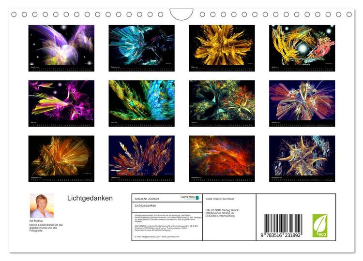 Produktbild: Lichtgedanken (Wandkalender 2026 DIN A4 quer), CALVENDO Monatskalender