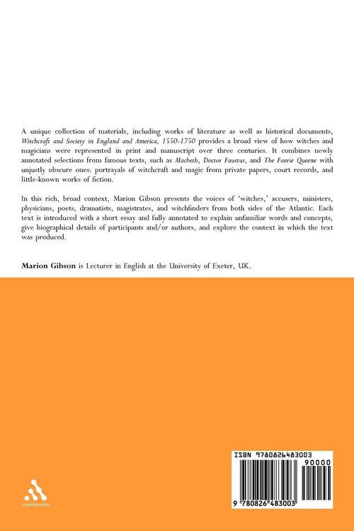 Produktbild: Witchcraft and Society in England and America, 1550-1750