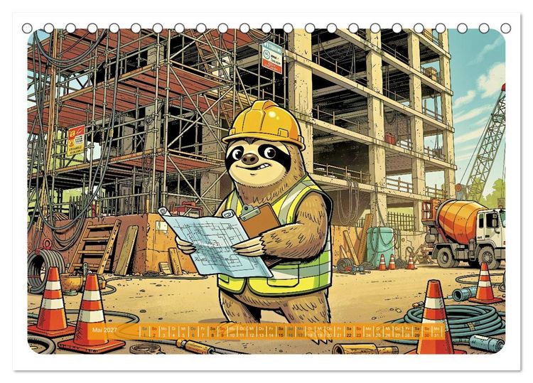 Produktbild: Lustiges Faultier im Beruf - Comic (Tischkalender 2027 DIN A5 quer), CALVENDO Monatskalender