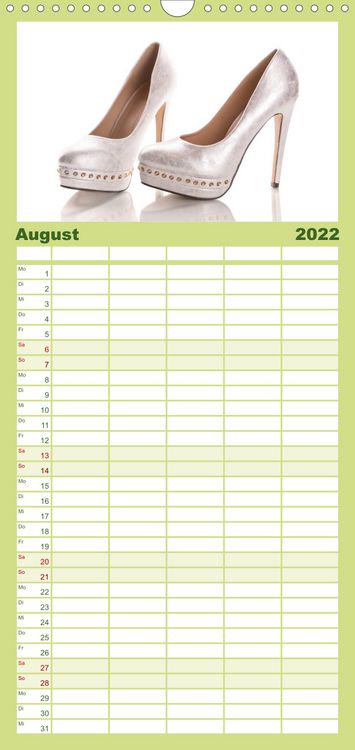 Produktbild: Familienplaner Farbenfrohe High Heels (Wandkalender 2022 , 21 cm x 45 cm, hoch)