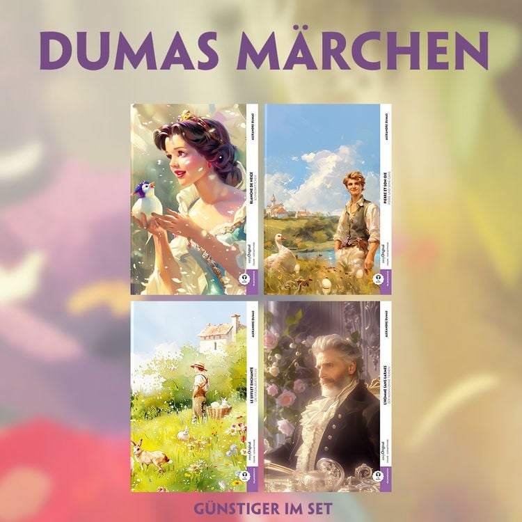 Produktbild: 4 Dumas Märchen (4 Bücher + Audio-Online) - Frank-Lesemethode - Kommentierte zweisprachige Ausgabe Französisch-Deutsch