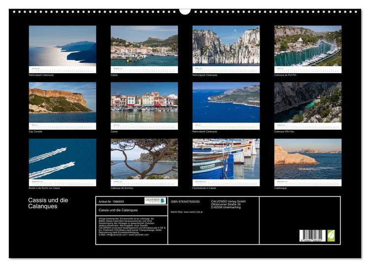Produktbild: Cassis und die Calanques (Wandkalender 2026 DIN A2 quer), CALVENDO Monatskalender