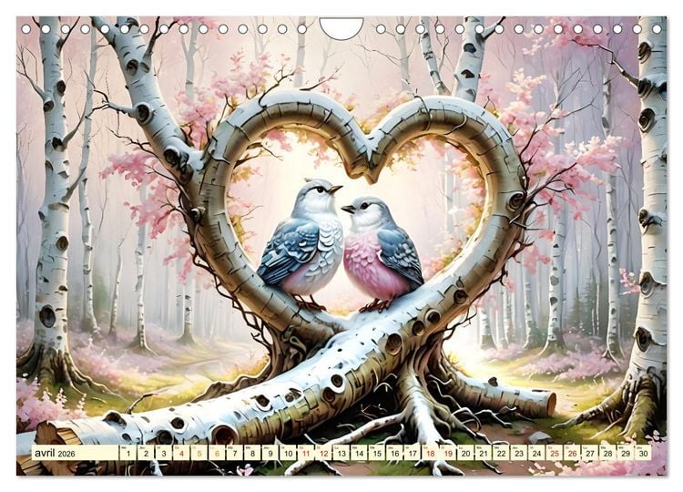 Produktbild: Bouleaux adorables (Calendrier mural 2026 DIN A4 vertical), CALVENDO calendrier mensuel