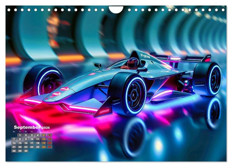 Produktbild: Formel E futuristisch (Wandkalender 2026 DIN A4 quer), CALVENDO Monatskalender