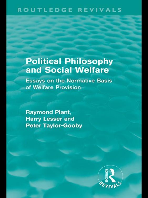 Produktbild: Political Philosophy and Social Welfare (Routledge Revivals)