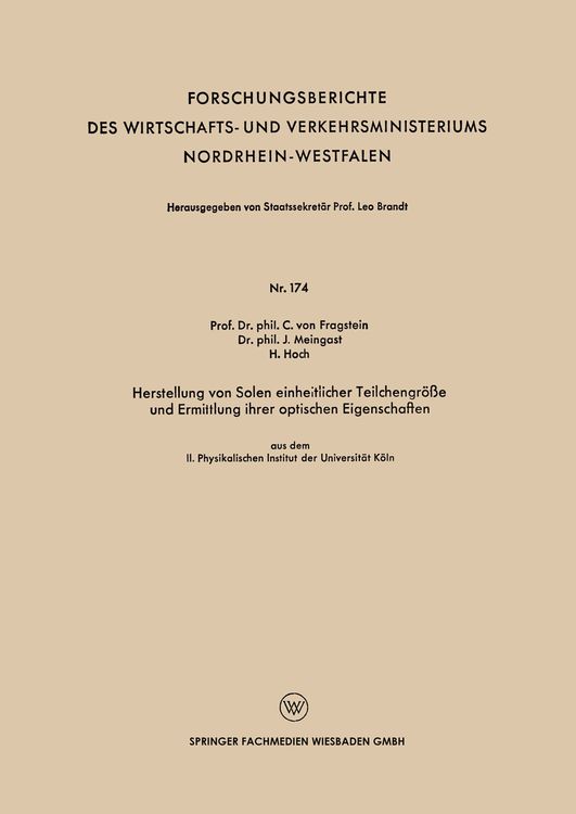 Produktbild: Herstellung von Solen einheitlicher Teilchengr&ouml;&szlig;e und Ermittlung ihrer optischen Eigenschaften