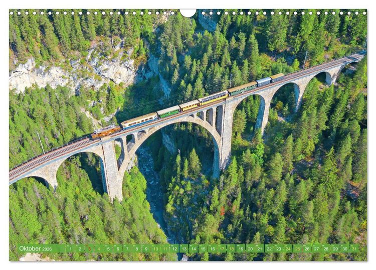 Produktbild: Im Zug durch Schweizer Berge (Wandkalender 2026 DIN A3 quer), CALVENDO Monatskalender