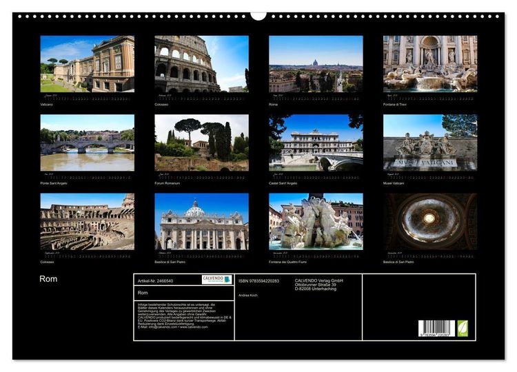 Produktbild: Rom (Wandkalender 2027 DIN A2 quer), CALVENDO Monatskalender