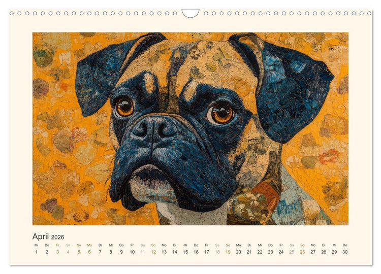 Produktbild: Bunte Boxer (Wandkalender 2026 DIN A3 quer), CALVENDO Monatskalender