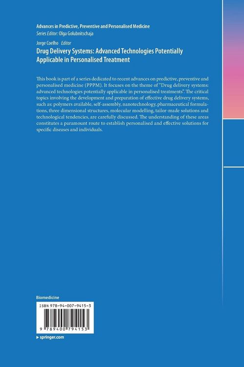 Produktbild: Drug Delivery Systems: Advanced Technologies Potentially Applicable in Personalised Treatment
