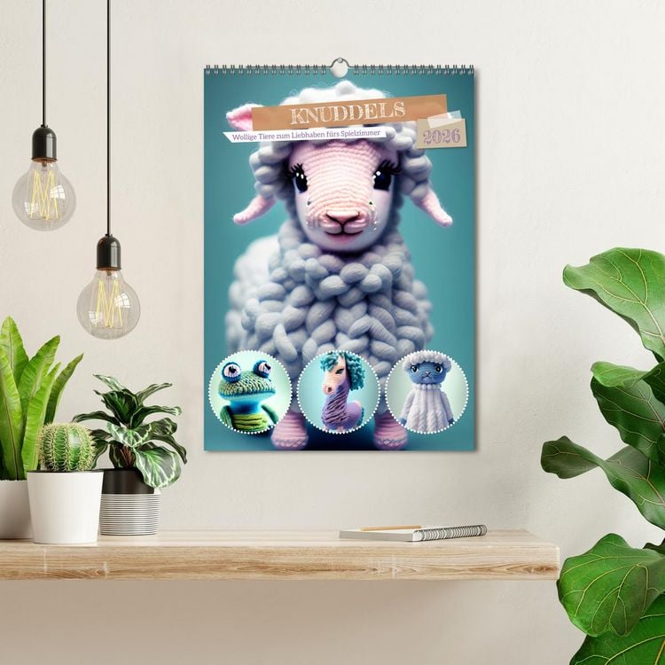 Produktbild: Knuddels. Wollige Tiere zum Liebhaben f&uuml;rs Spielzimmer (Wandkalender 2026 DIN A3 hoch), CALVENDO Monatskalender