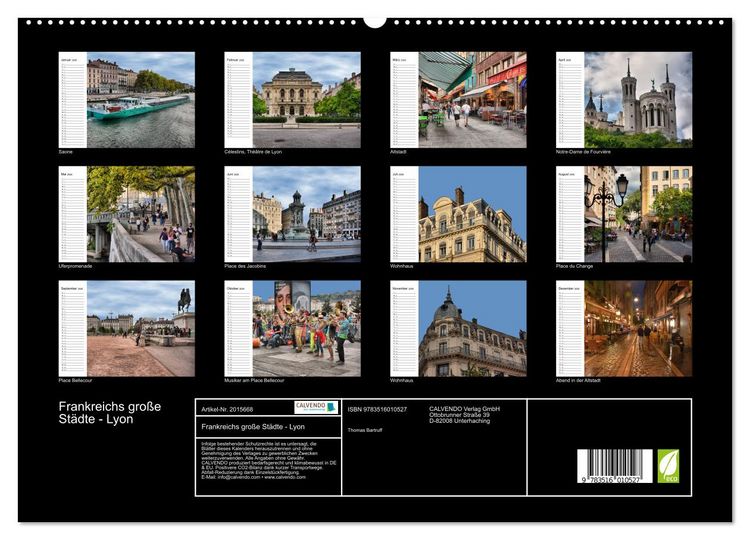 Produktbild: Frankreichs gro&szlig;e St&auml;dte - Lyon (hochwertiger Premium Wandkalender 2026 DIN A2 quer), Kunstdruck in Hochglanz