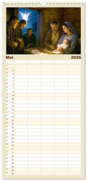Produktbild: Familienplaner 2026 - Der Weg von drei&szlig;ig Jahren mit 5 Spalten (Wandkalender, 21 x 45 cm) CALVENDO